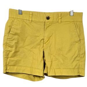 Old Navy Mid-Rise Twill Everyday Short 5" Flat Front Pocket Chino Stretch Yellow